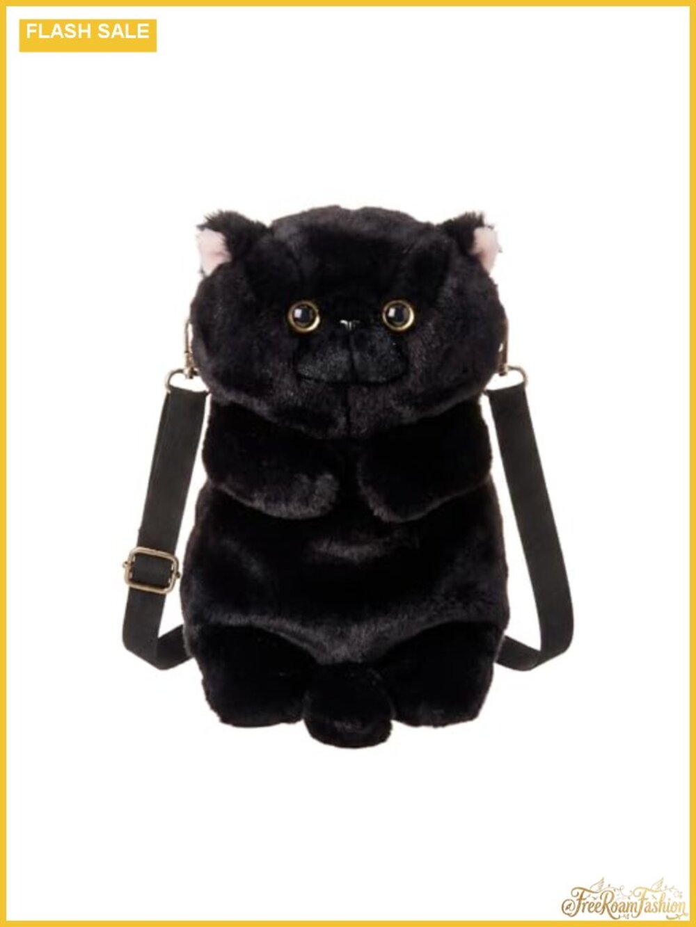 Plush Cat Crossbody Bag Handmade Messenger Purse Cute Gift for Women